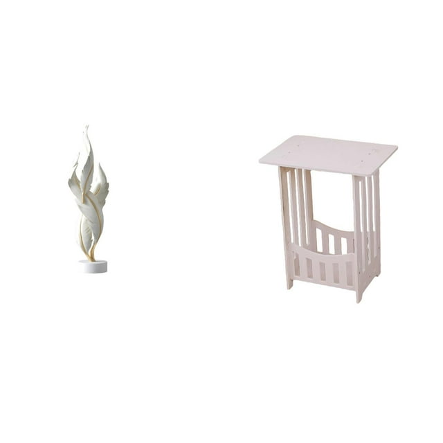 Escultura de pluma, figura decorativa de resina de PVC, adorno de madera, decoración de mesa con diseño minimalista, estructura robusta, adecuada para