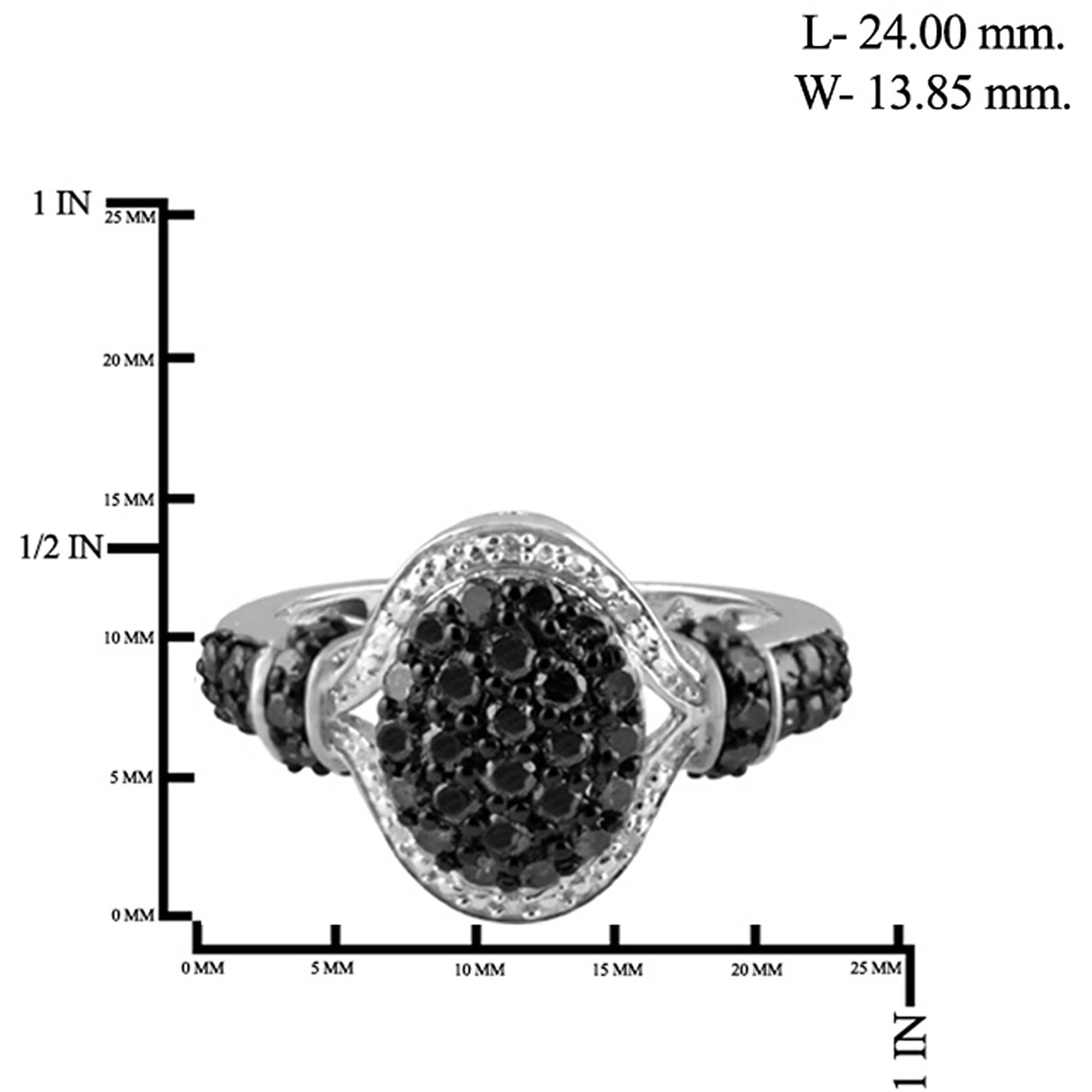 JewelersClub 0.925 Sterling Silver 1.00 Carat Black & White diamond Ring for Women | Diamonds for Everyday Womens Wear