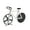 White, variant on SPRING PARK Stainless Steel Bicycle Pizza Cutter Bike Dual Slicer Chopper Home Kitchen