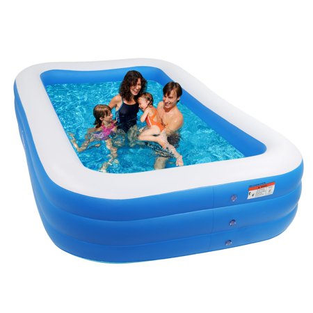 Zimtown Inflatable Swimming Pool, 10 x 6 x 2FT Homech Inflatable Kiddie Rectangle Pool