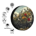 thumbnail image 4 of Salouo Floral Rhino With Birds Print Spare Tire Cover 14-17 inch Spare Tire Protector Universal Tough Tire Wheel Cover for Trailer SUV and Truck-15 inch, 4 of 6