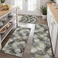 thumbnail image 2 of Gray Gold Hexagon Marble Pattern Kitchen Rugs Sets Of 3,Kitchen Runner Rugs Non Skid Washable,Decorative Kitchen Floor Mats for Kitchen,Sink,Laundry,17"x30"+ 17"x47" + 17"x59", 2 of 6