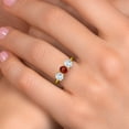 thumbnail image 4 of Gem Stone King 18K Yellow Gold Plated Silver Red Garnet and Sky Blue Aquamarine Engagement Ring for Women | 1.55 Cttw | Round 5MM | Gemstone January Birthstone | Size 9, 4 of 6