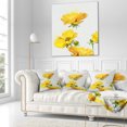 thumbnail image 3 of Designart Beautiful Yellow Flowers on White - Floral Throw Pillow - 16x16, 3 of 5