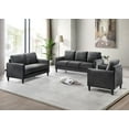 thumbnail image 7 of Home Design Airell Velvet Arm Chair with Plush Armrests and Sleek Black Legs, Modern Upholstered Design for Living Room, Dark Gray, 7 of 7