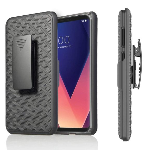 Compatible With G7 G8 ThinQ - Armor Shell Case Combo Belt Clip Holster Cover w Kickstand Shockproof L1W for LG G7 ThinQ