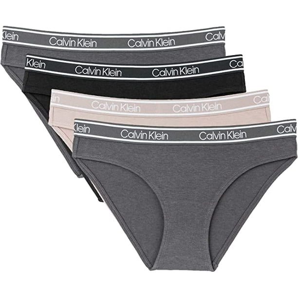 Calvin Klein CK Carousel Bikini Panty Underwear for Women Soft Cotton  Stretch Fabric Featuring Marled Logo 4 Pack Size Small to Large