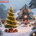 thumbnail image 3 of Metal Hanging Christmas Tree Wind Spinner - Festive Garden Decoration with Concentric Rings & Fireworks Design for Yard & Garden, 3 of 7