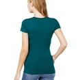thumbnail image 2 of Women's Solid Cotton Top Tee Basic Scoop Neck Short Sleeve Color T-Shirt, 2 of 3