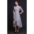 thumbnail image 2 of Bimba Coton Violet Coton Boule Floral Imprimé Femmes Robe Droite Asymétrique avec Poches Décontractée Mi-Longue-X-Grand, 2 of 4
