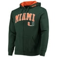thumbnail image 2 of Men's Colosseum Green Miami Hurricanes Arch & Logo 3.0 Full-Zip Hoodie, 2 of 3