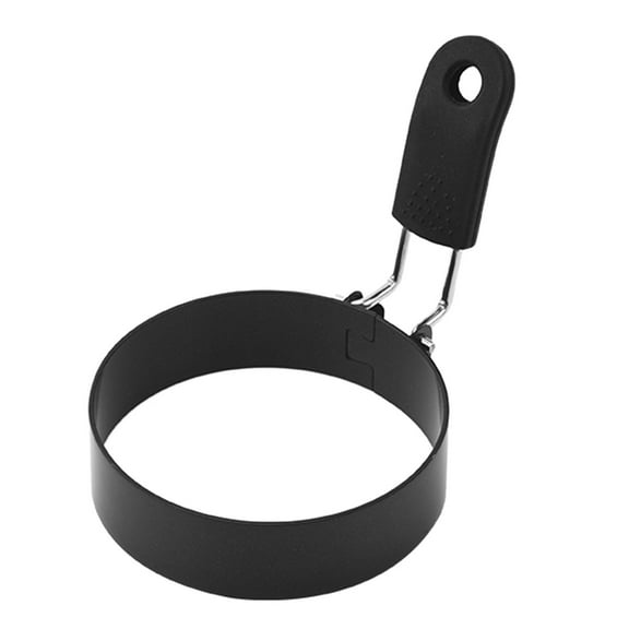 Egg Rings for Frying Stainless Steel Egg Rings Round Egg Cooker Rings Pancake with Black Silicone Handle Non Stick Egg for Kitchen Breakfast Tool Egg