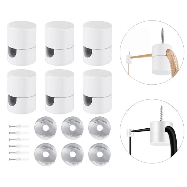 6 Piezas Ganchos de Techo Swag Organizador de Cables Oficina para Enchufe Colgante Soporte de Cable Fácil de Usar Gancho de Cable de Fácil Instalación