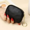 thumbnail image 2 of shiyou-Genuine Leather Coin Purse,Key Pouch Keychains for Women,Small Key Chain Wallet Card Holder Mini Purse Leather Pouch Keychain Wallet for Women, Black, Coin Purse, 2 of 4