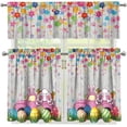 thumbnail image 1 of Rabbit Kitchen Curtains Valance Set of 3 Colorful Cute Groovy Flower Curtain Tier and Valance Living Room Curtains Window Decorations,Happy Easter Day Holiday Decor,M, 1 of 4