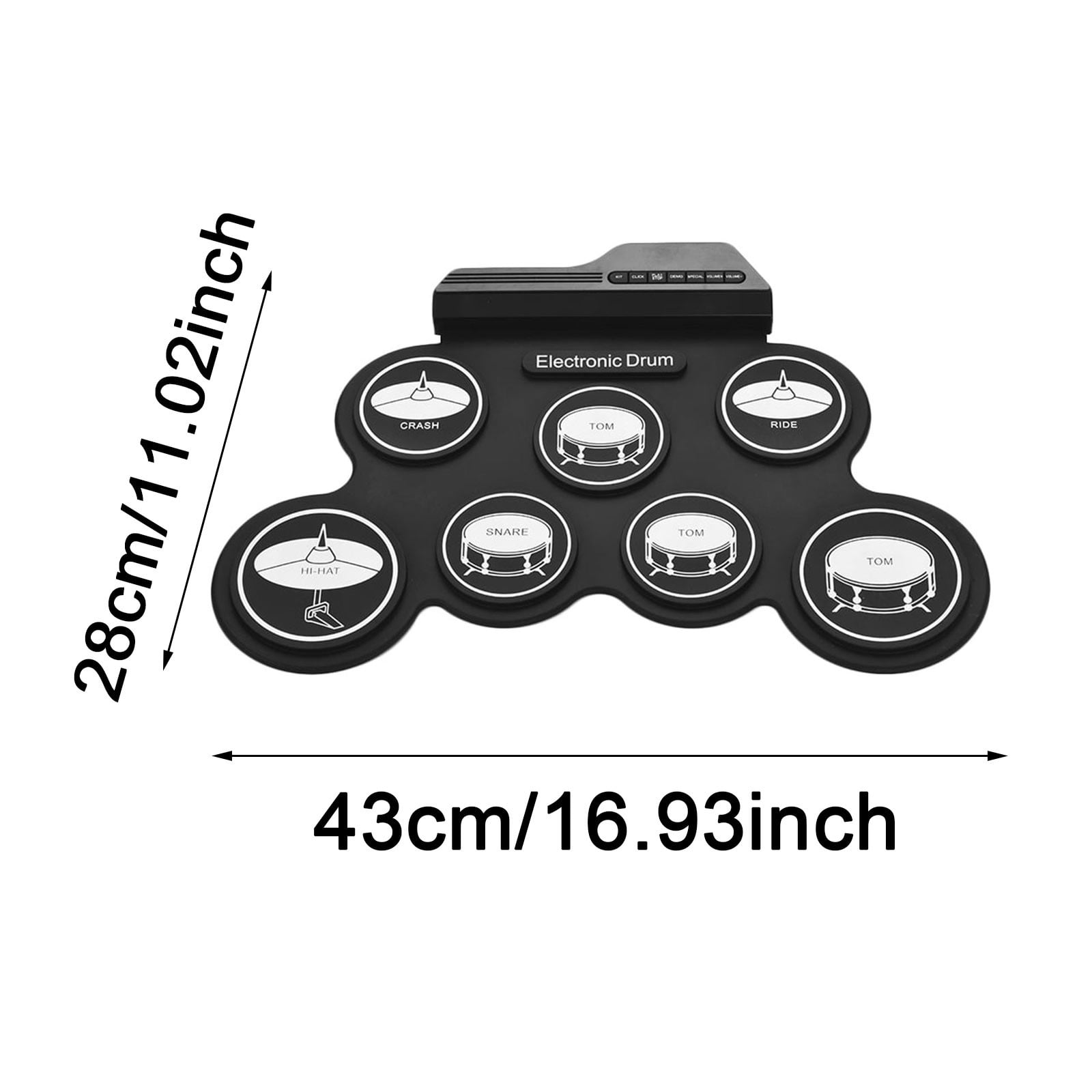 erfcxs Compact Size USB Roll Up Silicon Drum Set 7 Drum Pads With Drumsticks Foot Pedals Digital Electronic Drum Kit For Kids