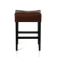 thumbnail image 4 of 26.75"H Upholstered Counter Height Barstools Set of 2,Modern Backless Leather Bar Stools,Easy to Clean,Dining Chairs for Dining Room, Living Room,Cafe, Bar, Brown, 4 of 9