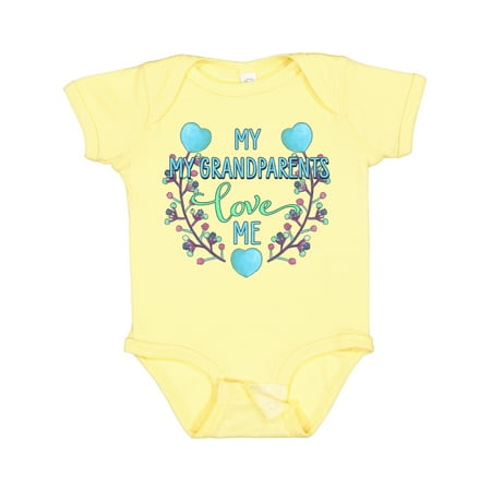 

Inktastic My Grandparents Love Me- Painted Flowers and Hearts Gift Baby Boy or Baby Girl Bodysuit