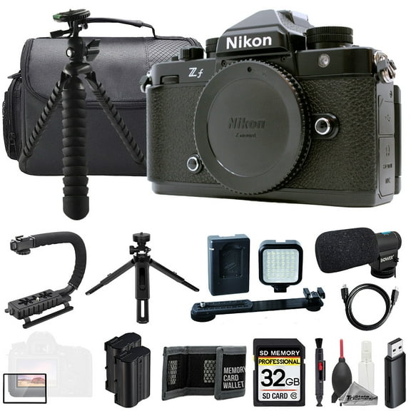 Nikon Zf (Body)   Mic   32GB   Extra Battery  LED Flash- ULTIMATE Kit (International Version)