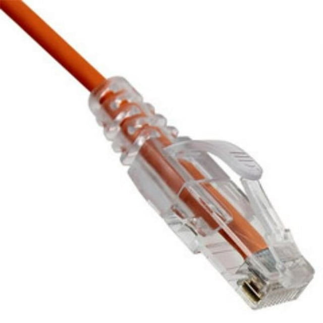 10 ft. Cat6a Orange Slim Ethernet Patch Cable with Pure Copper & Snagless Molded Boot