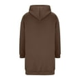 thumbnail image 5 of Long Hoodies for Women Zip Up Fleece Oversized Long Sleeve Sweatshirt Winter Warmy Hoodie Dress with Pockets, 5 of 5