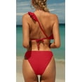 thumbnail image 5 of Alove Women Ruffle Bikini One Shoulder Bathing Suit 2 Piece Set Swimsuit, 5 of 5