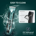 thumbnail image 5 of KENSEN Electric Body Groin Hair Trimmer Balls Shaver Pubic Grommer Waterproof  Wet/Dry Hair Clippers (Green), 5 of 8