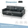 thumbnail image 3 of Costway 76.5'' Fabric Sofa Couch Living Room Small Apartment Furniture w/ Metal Leg Grey, 3 of 12