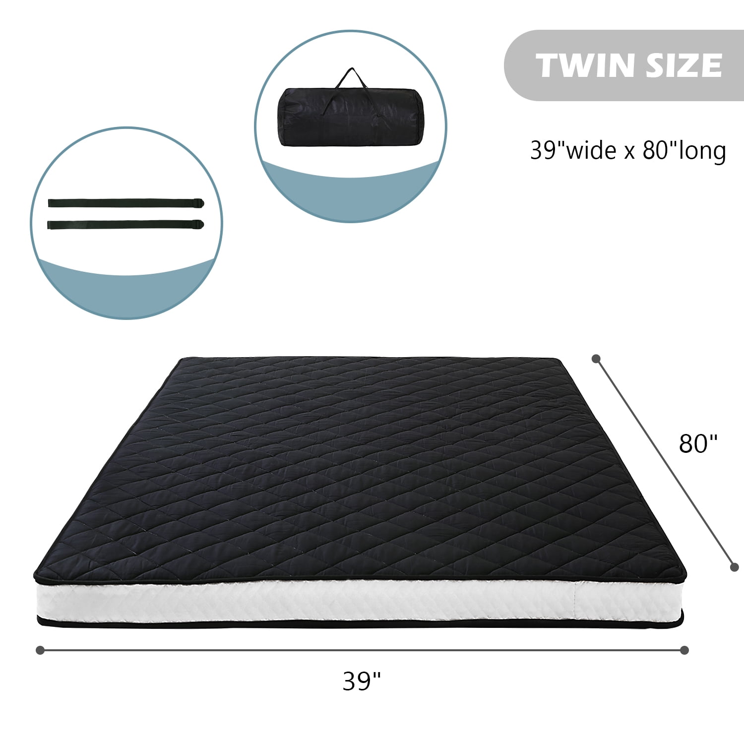 SLSY Futon Mattress, Extra Thick Padded Japanese Floor Mattress Quilted Bed Mattress Topper, Folding Floor Lounger Sleeping Pad Guest Bed