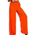 thumbnail image 2 of Women's Plus Size Spicy Orange Cargo Pants, 2 of 3