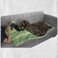 thumbnail image 6 of Bigfoot Soft Flannel Fleece Throw Blanket, Sketch of Mysterious Yeti Holding a Tree Trunk on Striped Background Print, Cozy Plush for Indoor and Outdoor Use, 60" x 80", Multicolor, by Ambesonne, 6 of 6