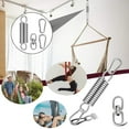 thumbnail image 4 of mnjin swing carabiner swivel suspension 360â° 2 spring hooks chair hanging hook steel tools & home improvement silver, 4 of 9