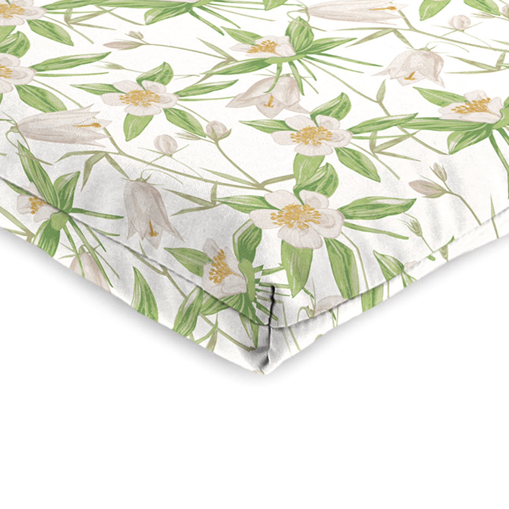 Jordan Manufacturing 44" x 21" Alleah Chutney Cream Floral Rectangular Outdoor Chair Cushion with Ties and Hanger Loop