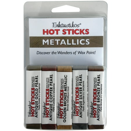 UPC: 0813043016248 | Enkaustikos Hot Sticks Set  5-Sticks  Metallics