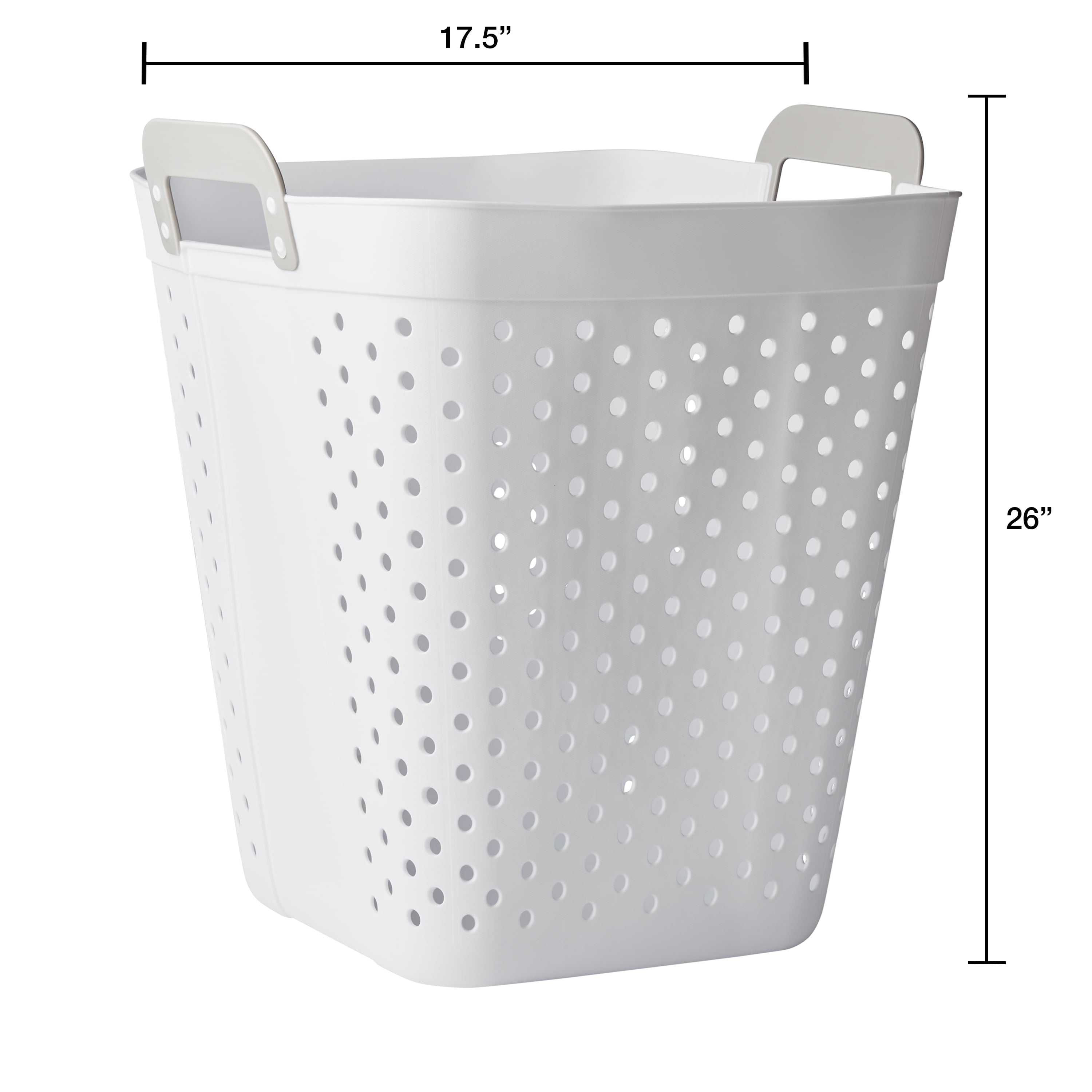 Mainstays Slim Polyester Collapsible Laundry Hamper with Velcro Lid 