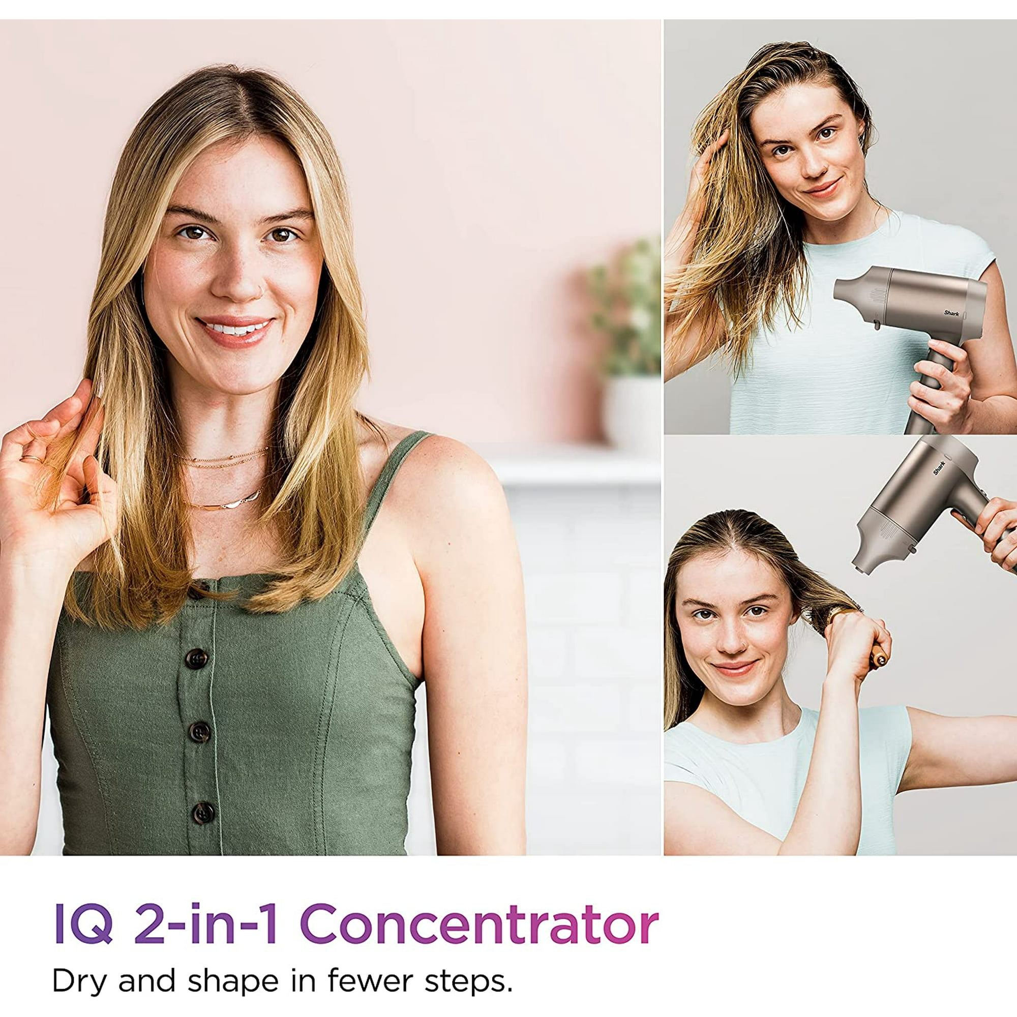 Shark HD112BRN Hair Blow Dryer HyperAIR Fast-Drying with IQ 2-in-1 ...