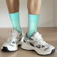 thumbnail image 6 of Vsdgher Cyan Mint Marble Crew Socks for Men & Women, Breathable Casual Athletic Ankle Socks, 6 of 6