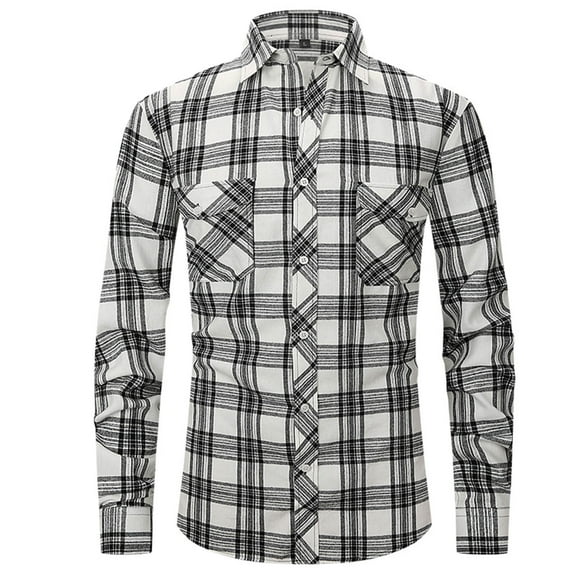 Honeeladyy Men's Solid Colour Business Shirt,Men Casual Fashion Printing Turn-down Collar Long Sleeve Breathable Shirt Blouse Tops