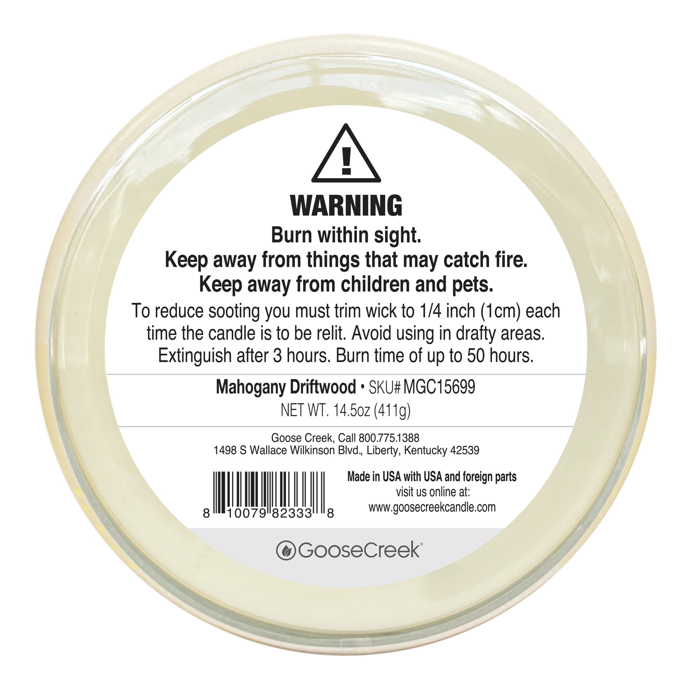 (4 pack) Goose Creek 3 Wick Mahogany Driftwood Scented Jar Candle, 14.5oz.