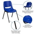 thumbnail image 3 of Flash Furniture 5 Pack HERCULES Series 440 lb. Capacity Kid's Navy Ergonomic Shell Stack Chair with Black Frame and 12" Seat Height, 3 of 12