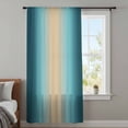 thumbnail image 4 of Turquoise Ombre Sheer Curtains 108 Inches Extra Long, Modern Yellow Gradient Farmhouse Art Light Filering Curtains, Privacy Drapes Simi Floor to Veiling Curtain for Living Room Window Treatment, 4 of 9