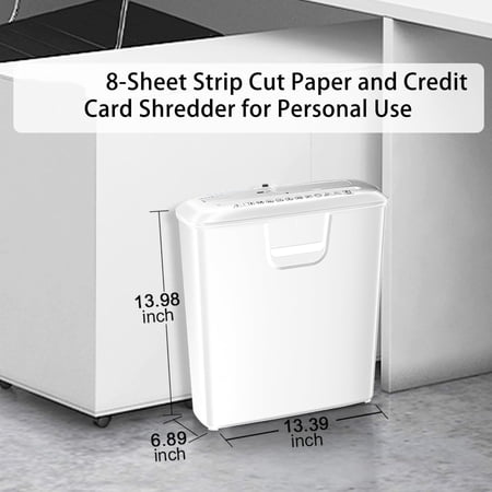 Shredder - High Security, CD/Credit Card, Overheat Protection, 3.4 Gal Bin, Ideal for Home Office, Low Noise Operation, White
