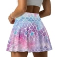 thumbnail image 2 of Xoenoiee Mermaid Scales Print Womens Tennis Skirt Pleated Golf Skorts with Pockets Shorts High Waisted Athletic Skirts for Workout Pickleball Running Casual, Size 2XL, 2 of 7