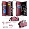 thumbnail image 3 of Crossbody for Samsung Galaxy S20 Ultra Case Wallet【RFID Blocking】with 10-Card Holder Zipper Bills Slot, Soft PU Leather Magnetic Shoulder Wrist Strap for Galaxy S20 Ultra Wallet Case Women, 3 of 15