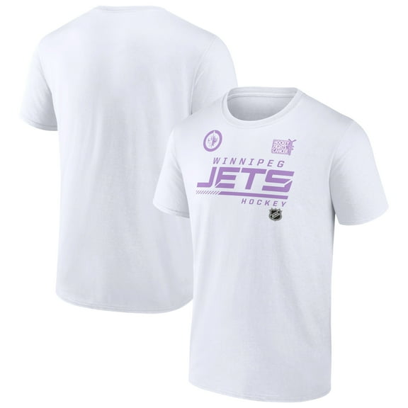 Men's White Winnipeg Jets NHL Hockey Fights Cancer T-Shirt