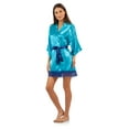 thumbnail image 2 of Ashford & Brooks Women's Satin Kimono Bridesmaid Short Robe - Silky Bathrobe with Pockets, 2 of 5
