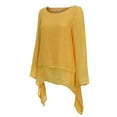 thumbnail image 2 of iHengLiXing Spring Tops for Womens Dressy Casual Womens Spring And Summer Round Neck Short Sleeve Solid Loose Casual Cotton Yellow XXXXXL, 2 of 6