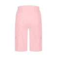 thumbnail image 5 of Women's Bermuda Shorts with Pocket, High Waist Relaxed Fit Utility Bottoms, Plain Casual Summer Wear for Outdoor Daily, 5 of 5