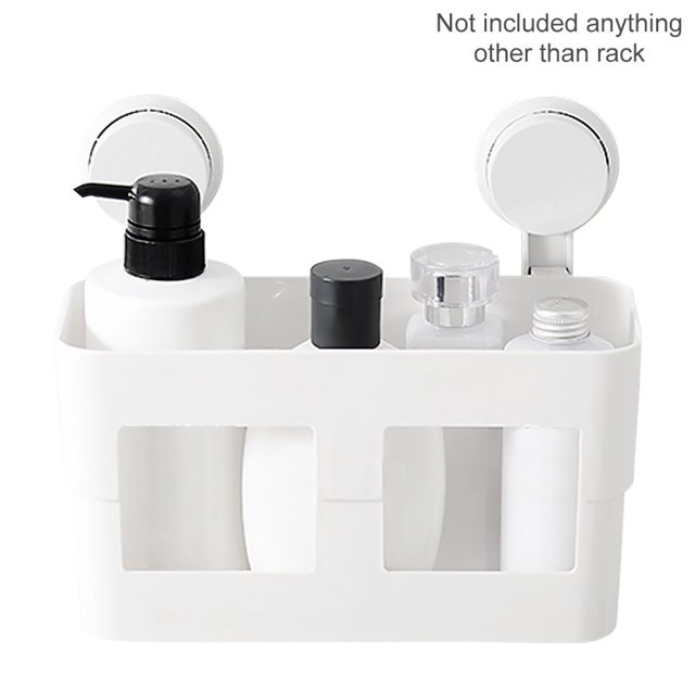 OUSITAID Drain Rack Suction Cup Shower Storage Box Bathroom Hollow Basket Shelf Wall Mounted Tray Holder