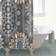thumbnail image 4 of Gray Floral Mandala and Leaf Pattern Shower Curtain 84"x72" ,Bathroom Decorative Shower Curtains Set with 12 Hooks,Modern Waterproof Washable Shower Curtain, 4 of 6
